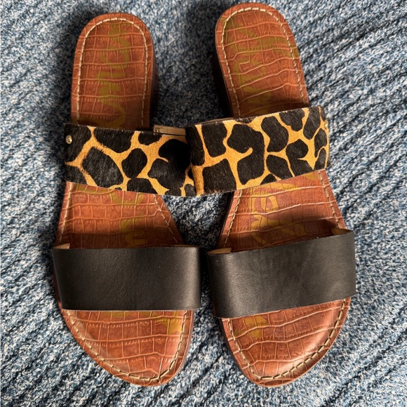 Sam Edelman Shoes - Sam Edelman Black and Leopard Print Sandals
